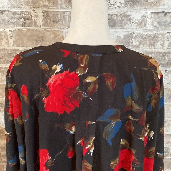Altered State NWOT dress. Sz M. Black & red floral. Long sleeve. 100% polyester. - Picture 11 of 15